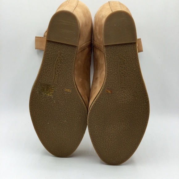 LUCKY Brand Keno Perforated Dark Camel Suede Leather Wedge Bootie Size 10 - Picture 8 of 11